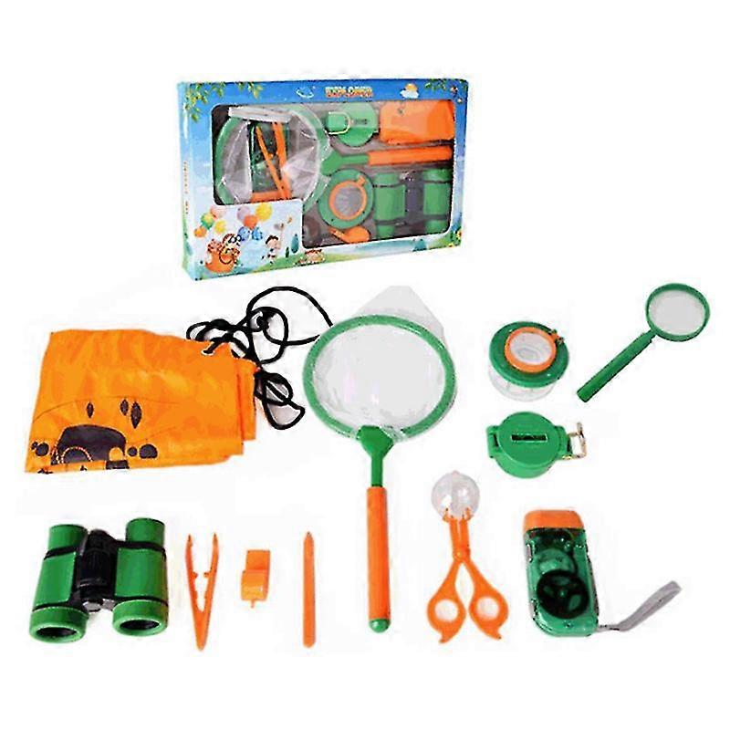 11pcsアウトドアアドベンチャーセット子供の双眼鏡拡大ガラス子供の冒険セット