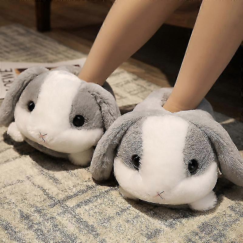 Rabbit/hamster/dog Shaped Plush Slippers Creative Wrapping Fuzzy Warm Lined Winter Drag Shoes For Adults Indoors 35-41cm New
