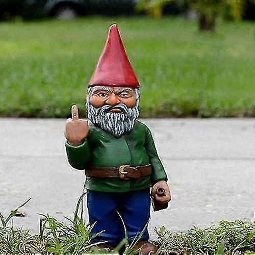 15 Cm Middle Finger Garden Gnome - Gnomes Go Away Statue Funny