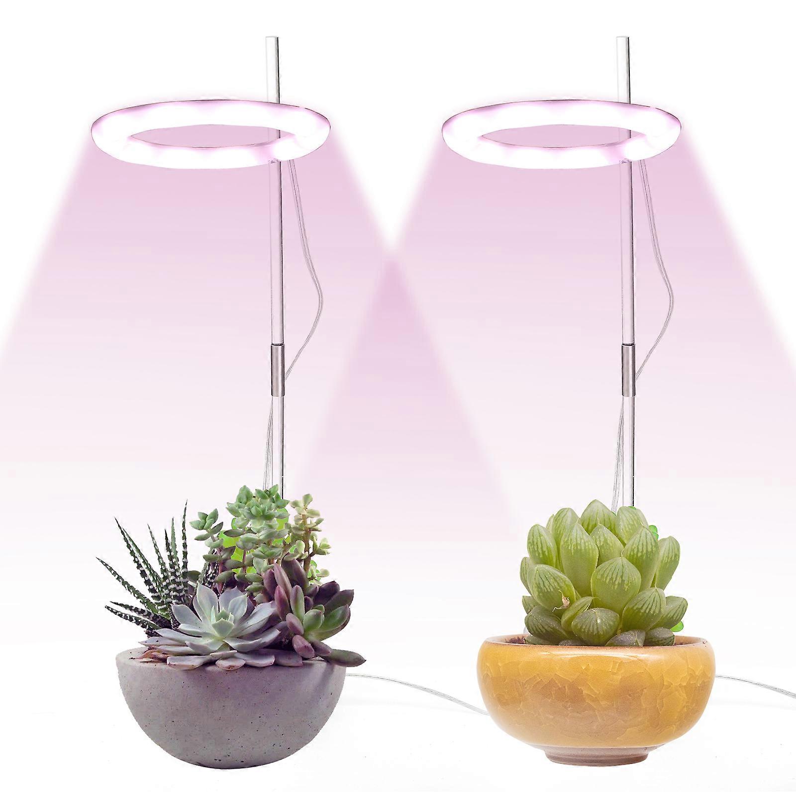 Halo Plant Grow Light,White LED Full Spectrum Growing Lamp for Indoor Plants, Succulents, Mini Small Plants, Height Adjustable, Dimmable & Timer