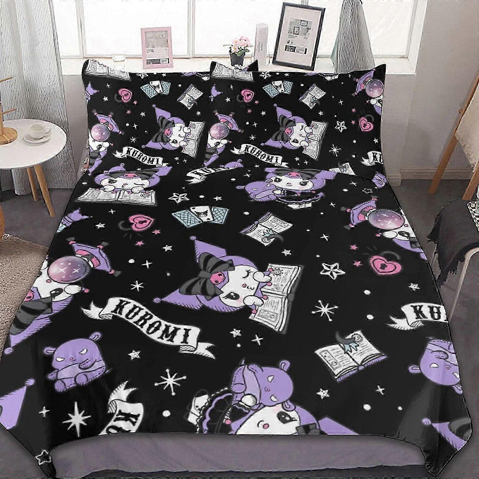 o2948 ملاءات السرير بلدي ميلودي كورومي 3 قطع الفراش se لينة المعزي se ديكور غرفة نوم gif (1 غطاء لحاف و 2 كيس وسادة) ملاءات السرير fg2948