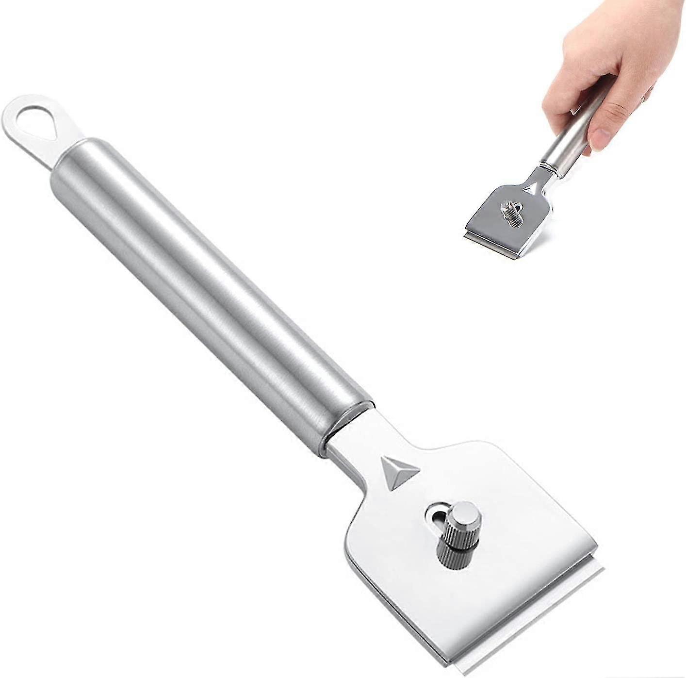 Glass Scraper Cleaning Tool | Stainless Steel Razor Blade Scraper With 4 Spare Blades - Glass Ceramic Scraper For Glass And Induction Hobs