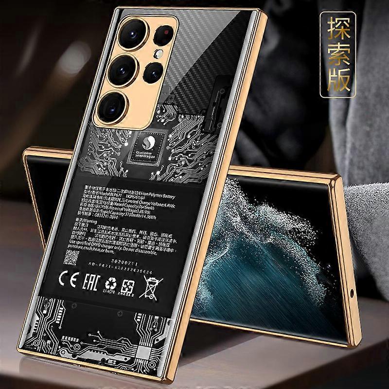 For Samsung S23 Plus phone case S23 Plus glass case personalized electroplating case