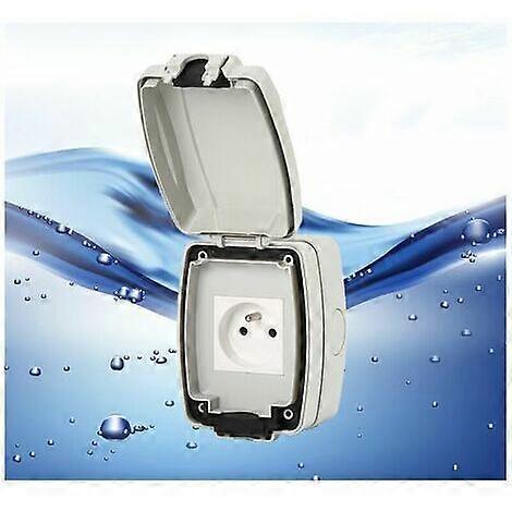 IP66 waterproof outdoor socket, dustproof wall socket, indoor and outdoor garden wall power socket (single socket)