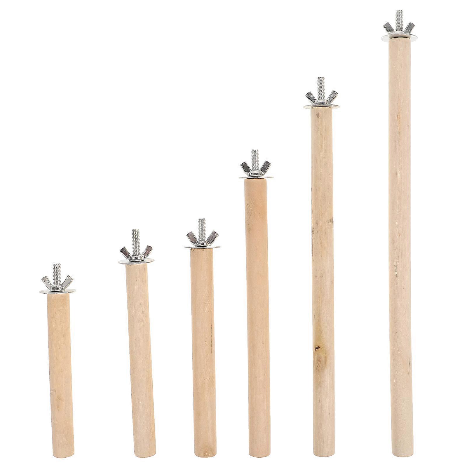 6 יחידות תוכי עומד תוכי עץ מוט ציפורים עמדות תוכי טוחן תוכי מקלות טופר