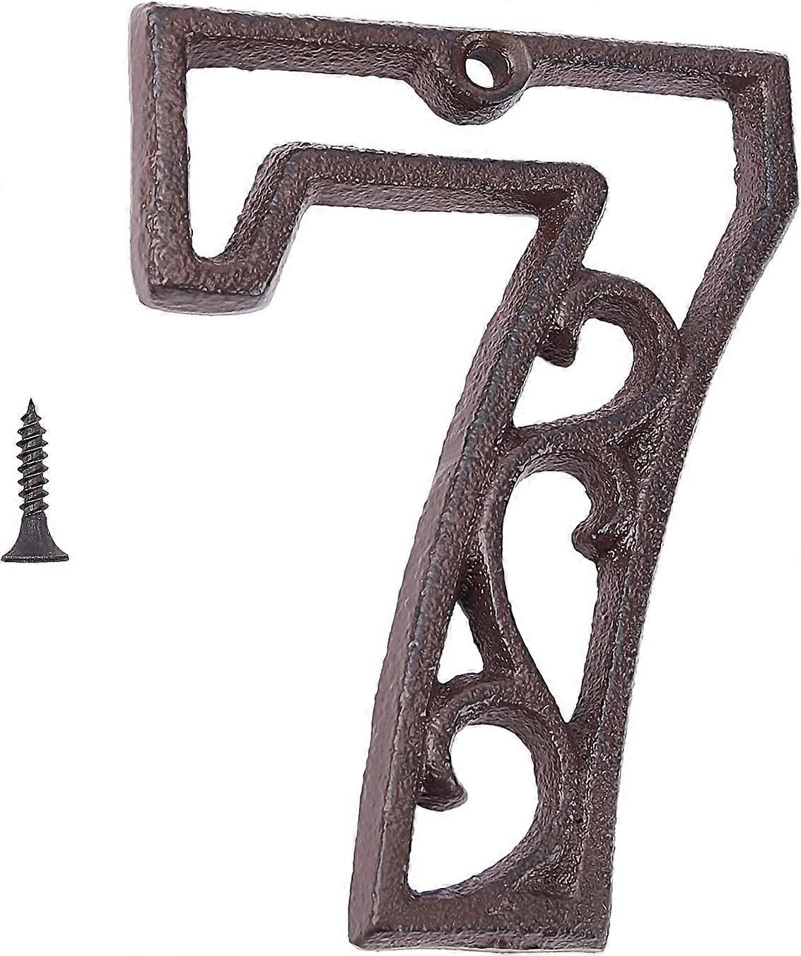 Cast Iron House Numbers 4.4 Inch Decorative Home Address Numbers Mailbox Numbers for Outside with Screws(Number 7) DIY