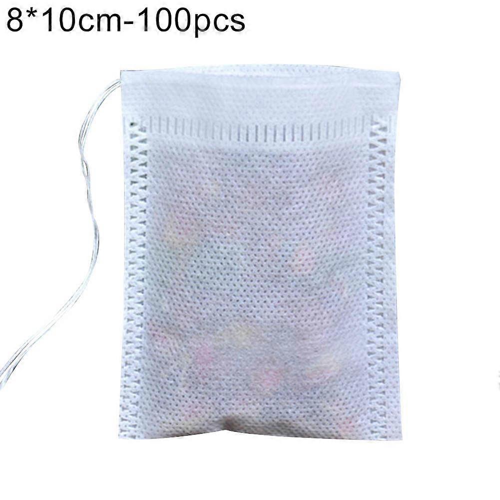 100Pcs Kitchen Disposable Drawstring Non-Woven Fabric Tea Herb Filter Bag Pouch