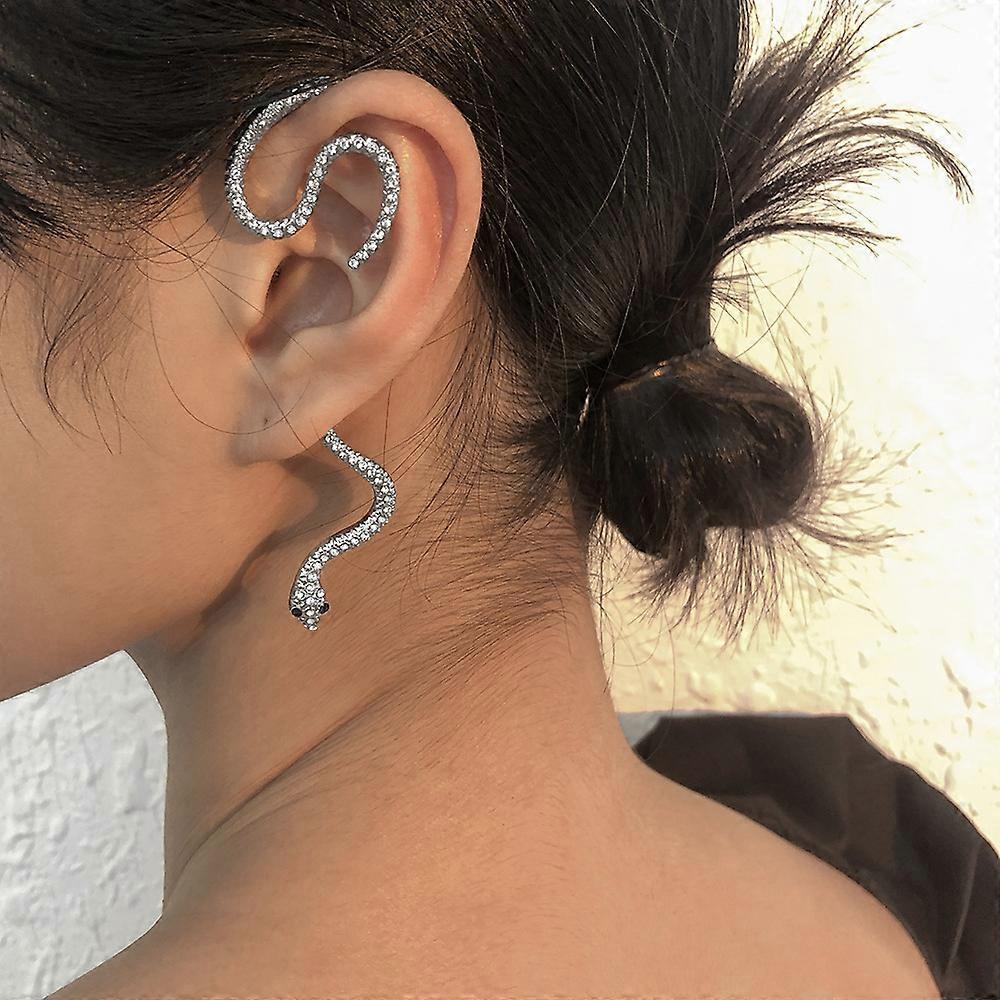 Simple Retro Earrings Snake-shaped Personalized Earrings Without Pierced Ears 2pcs
