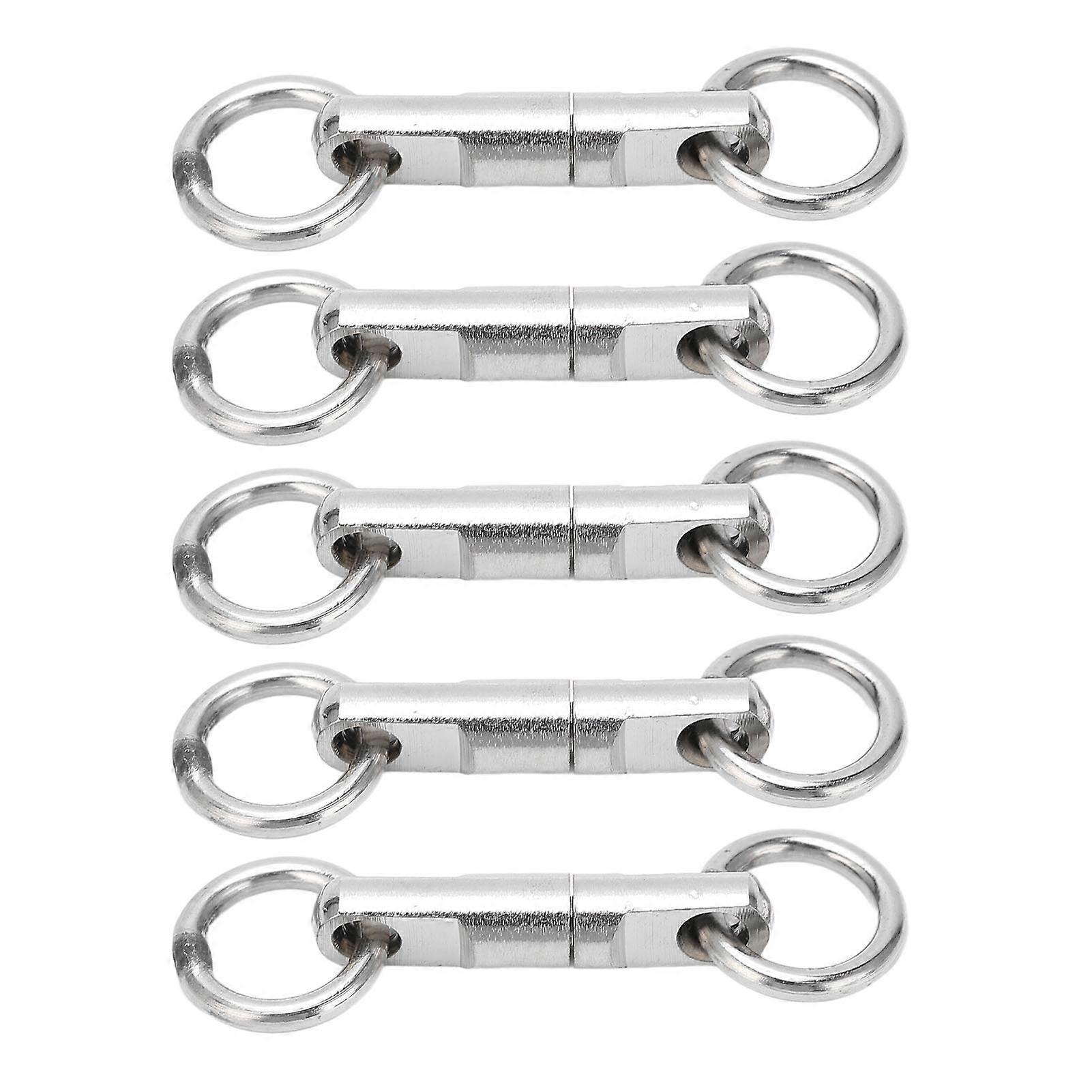 20245pcs / lot الفولاذ المقاوم للصدأ نوع العمود حلقة دوارة تحمل قطب الصيد قطب الصيد قطب هوك موصل اكسسوارات الصيد 7#