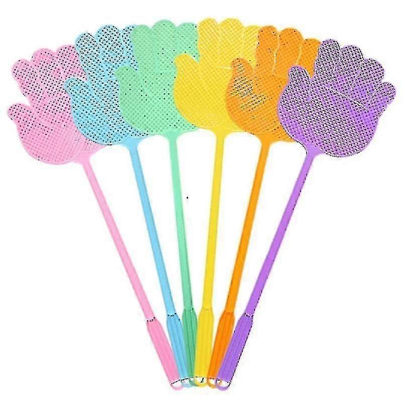 Fly Swatter With Long Handle, Manual Mosquito Scraper, Funny Hand Shaped Fly Swatters, Colorful, Pack Of 6-ylmyFit