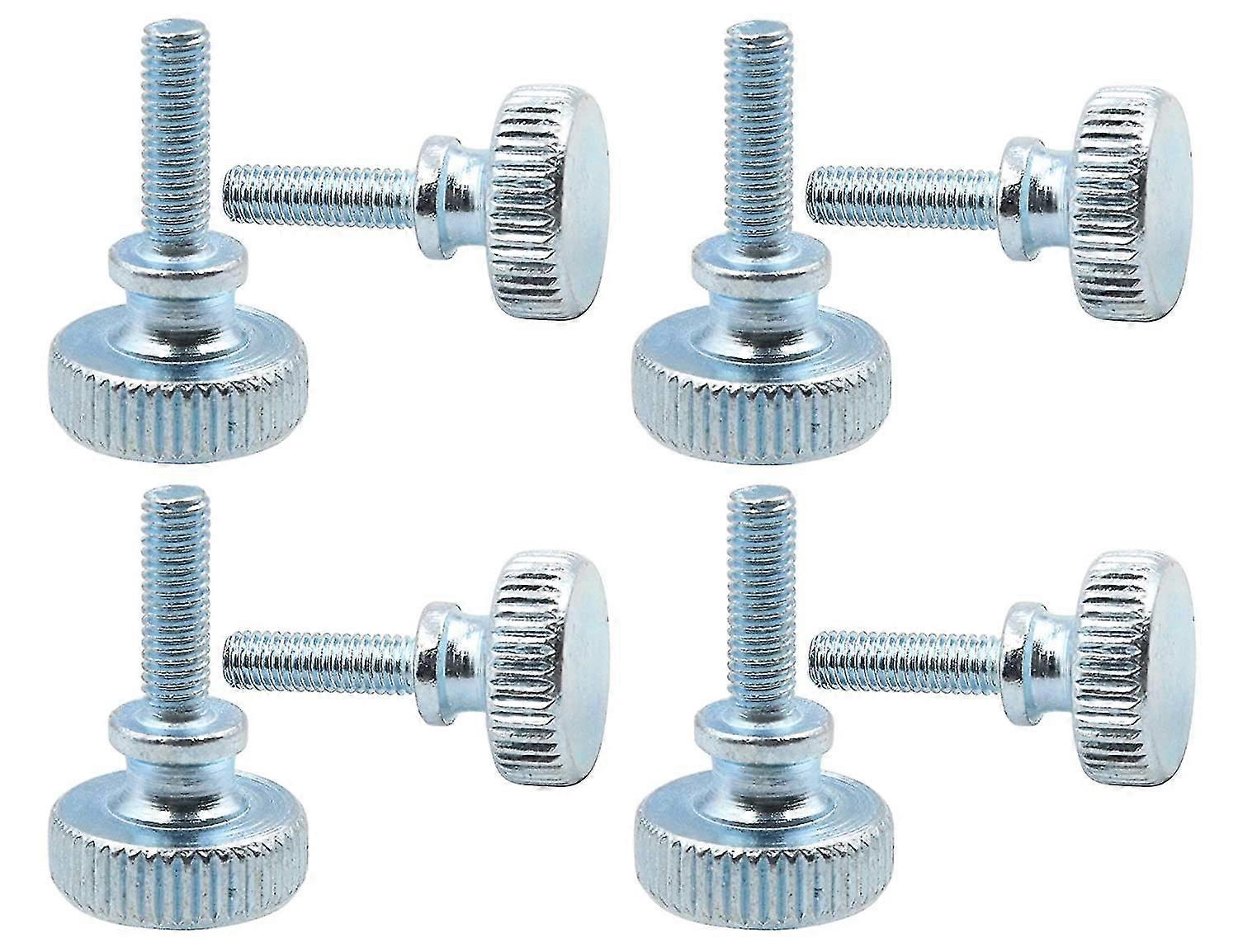 30pcs Vis à main moletée, M3 X 10mm Tête moletée plate Pouce entièrement fileté