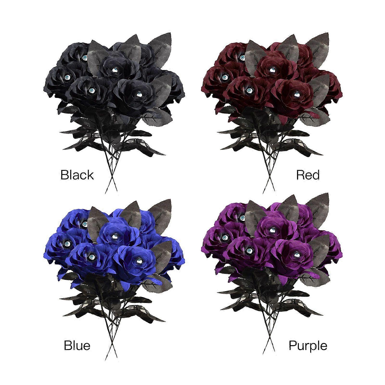 Artificial Rose Artificial Flower Halloween with Eyes Decoration Multi Color Artificial Rose