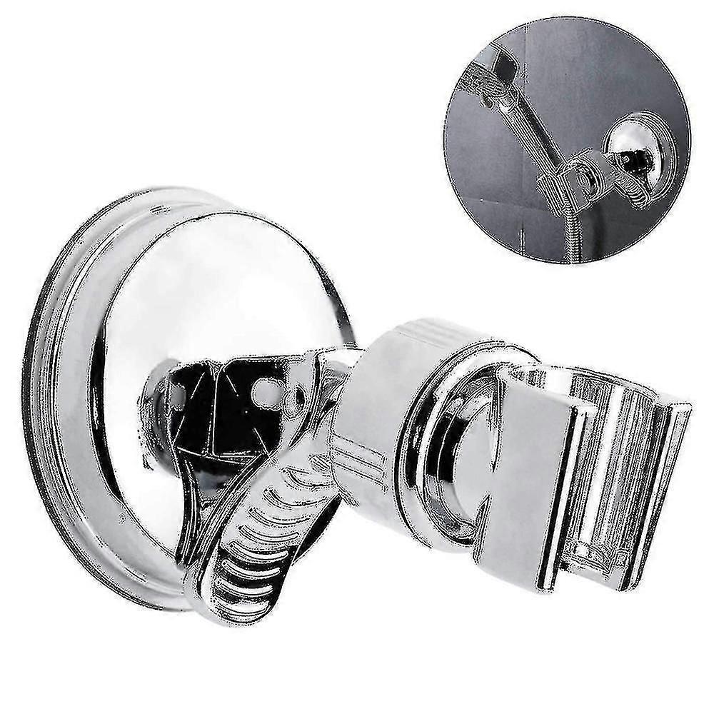 Powerful Suction Cup Shower Bracket Base Bathroom Shower Head Fixed Wall Bracket (silver)