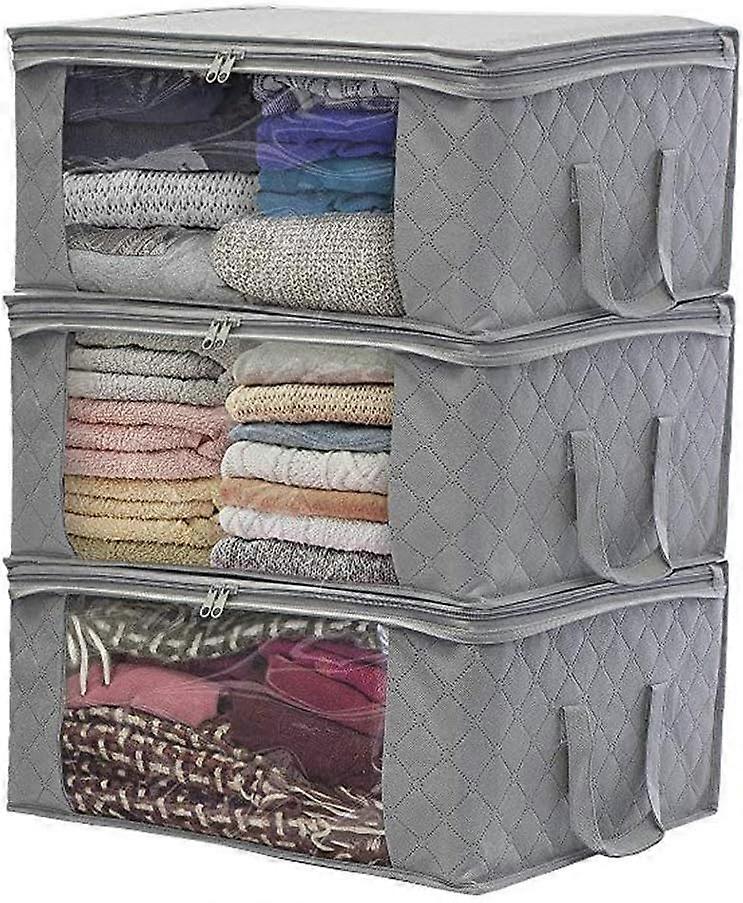 Foldable Clothes Storage Bag,Underbed Storage Box Bag, Waterproof Thick Non-Woven