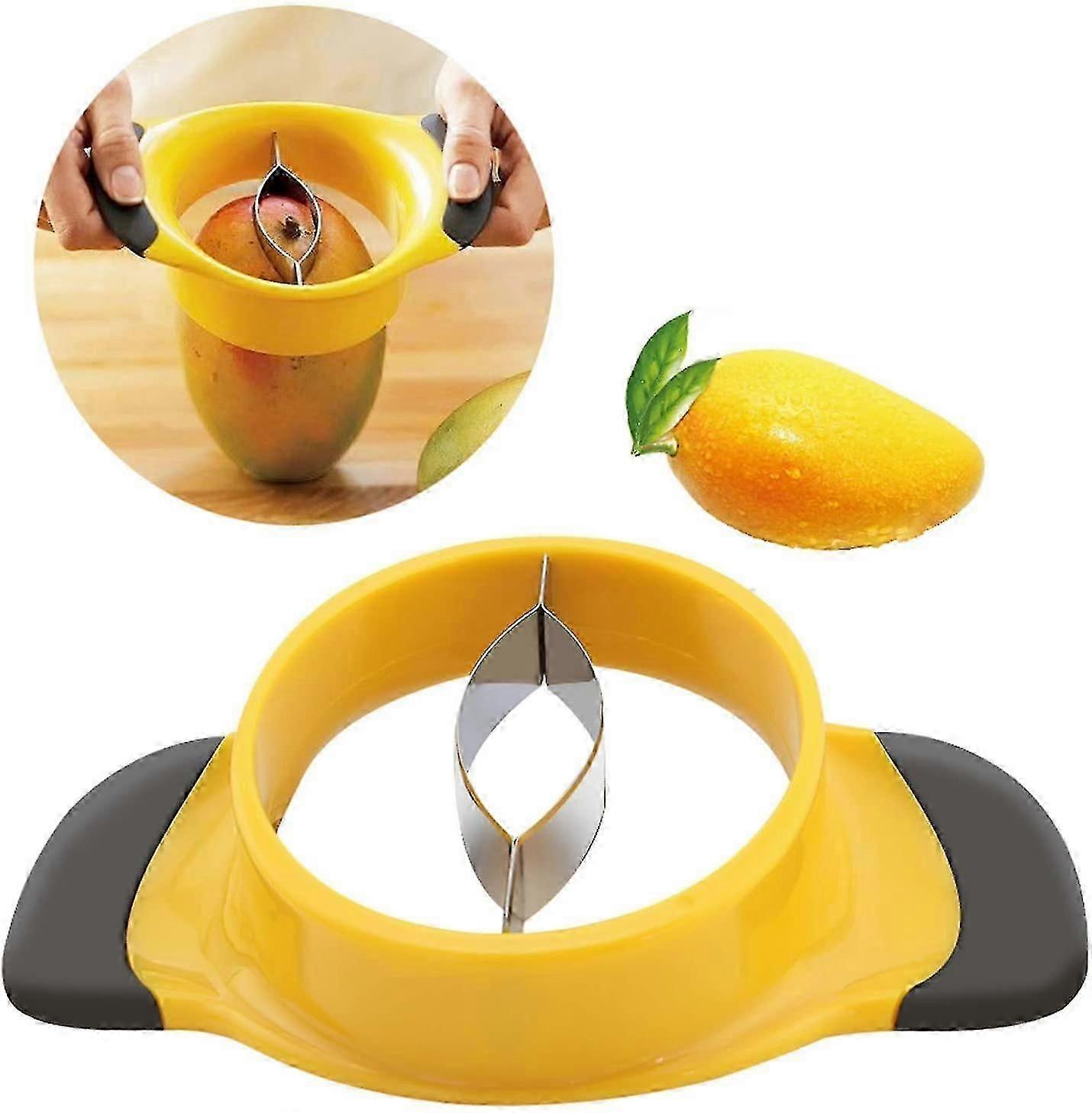 Stainless Steel Mango Slicer - Extra Large Mango Corer, Ultra-sharp Mango Cutter, Peeler, Splitter, Pitter, And Divider