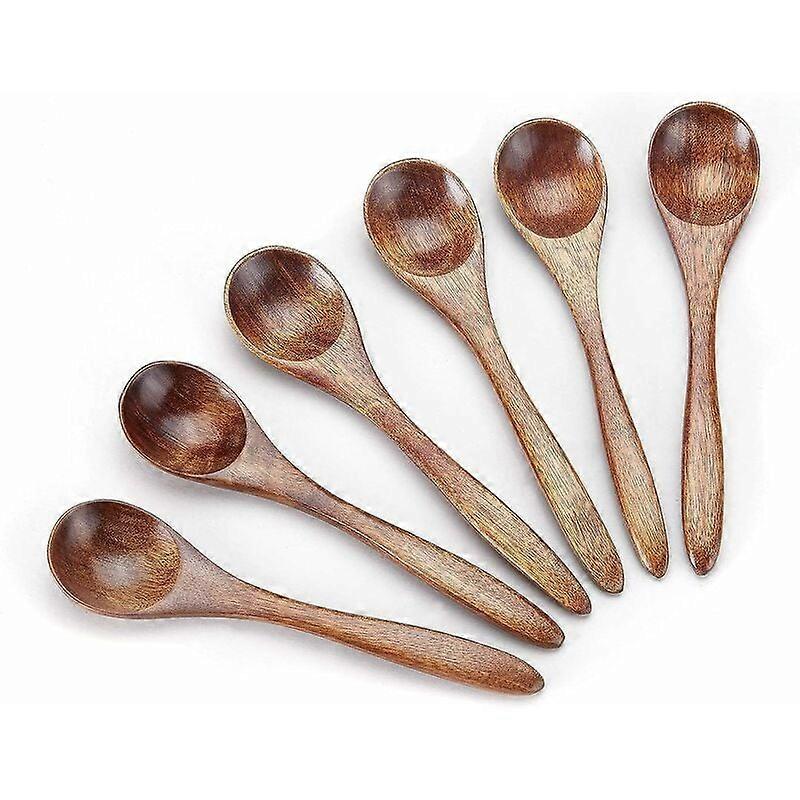 6-pack small wooden coffee spoons for kitchen cooking