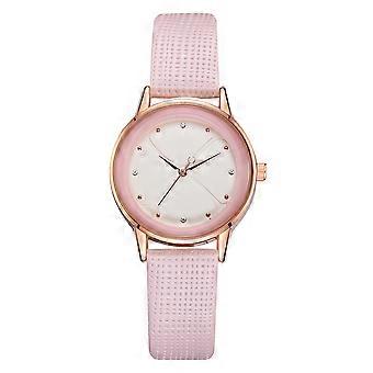 Fashionable Quartz Wrist Watch Round Dial Quartz Wristwatch(Pink)