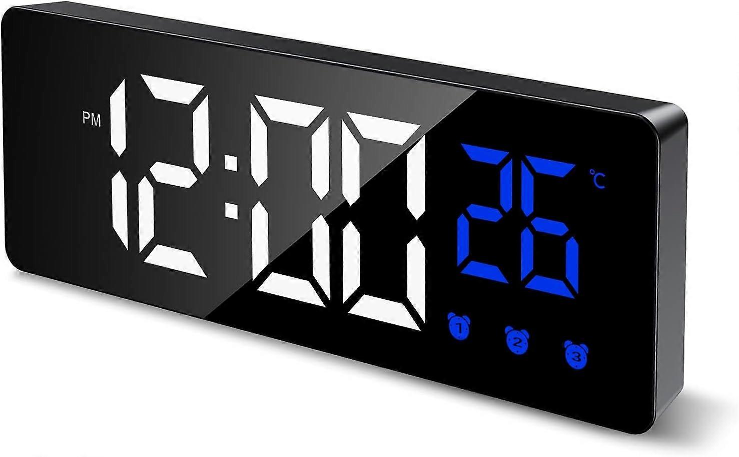 Multifunctional Large Digital Wall Clock Smart Morning Alarm Automatic Dimmer