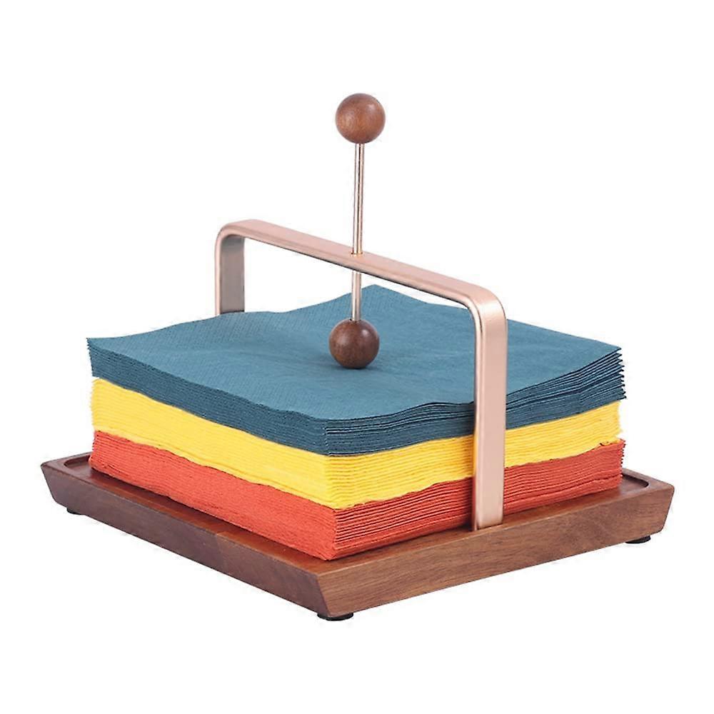 Farm Style Wooden Napkin Holder with Counterweight Arm for Dining Table and Kitchen