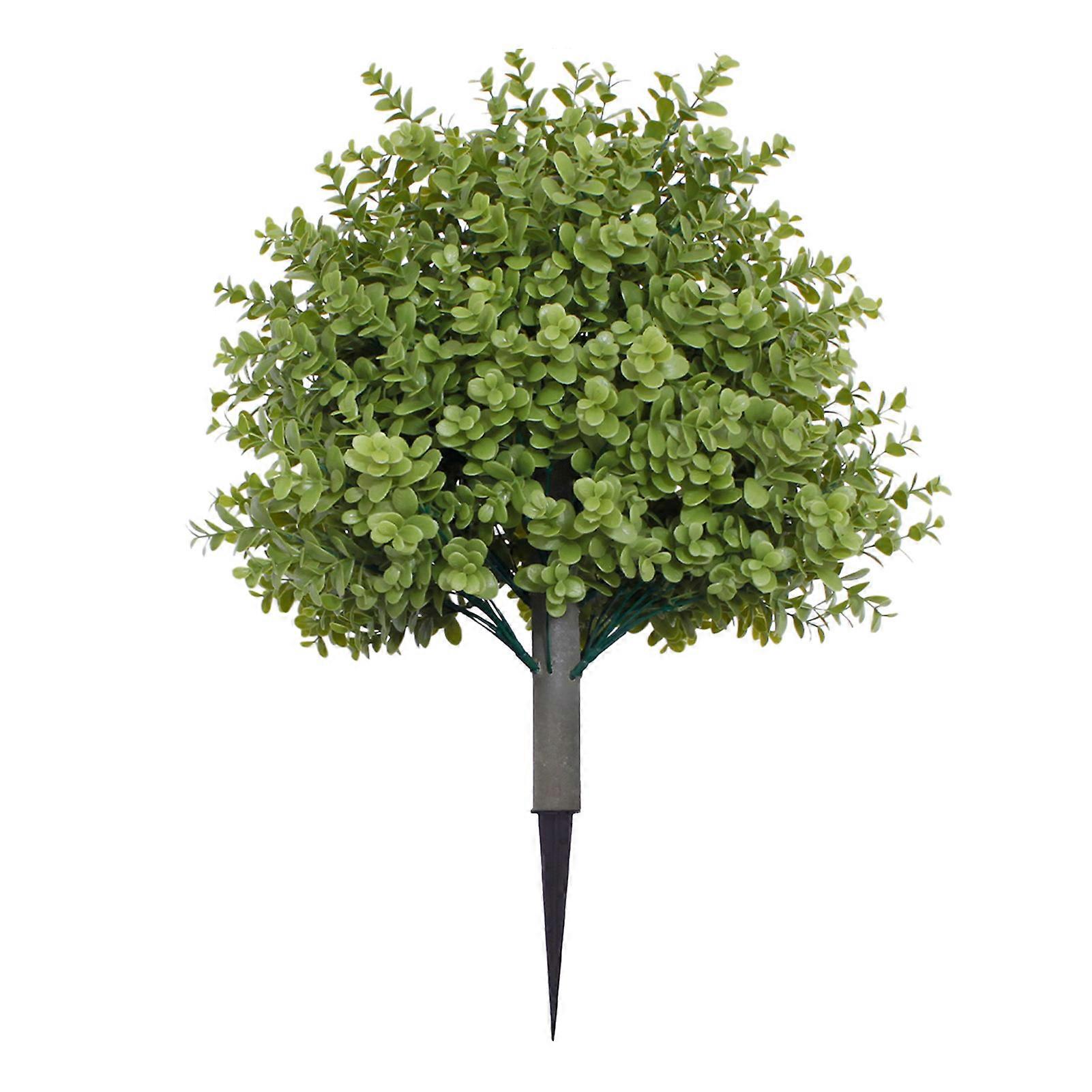 Artificial Cedar/Eucalyptus Tree with Ground Spike, UV Resistant Topiary Ball Tree Plant, Fake Shrubs for Indoor/Outdoor Porch Garden