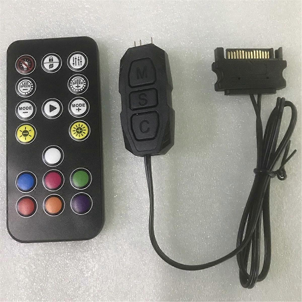 ARGB Controller 5V 3pin to SATA Power Supply RGB Controller 3PIN Hub for Computer CPU Case Fan LED