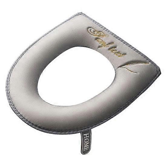 Useful Ultra Soft Flannel Toilet Seat Cushion Nordic Style Embroidery Zipper Pad Closestool Warmer for Home