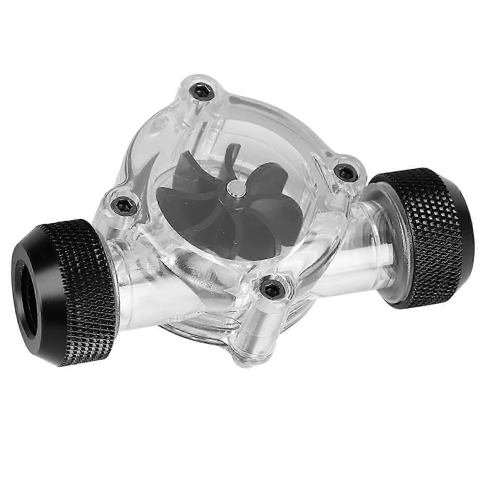G1/4" Thread Port Female To Female Flow Meter Indicator For Pc Water Cooling 8 Impellers(black)