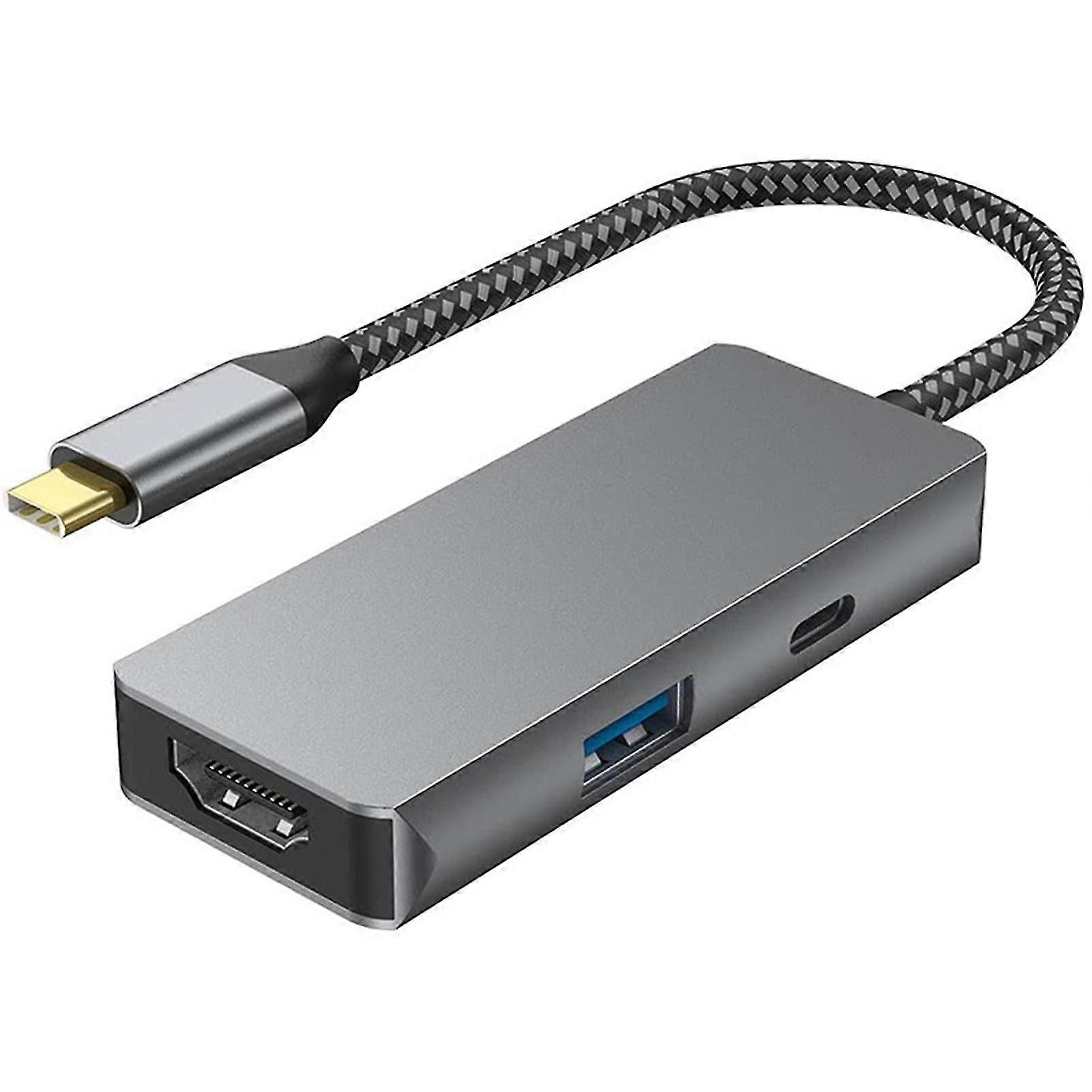 Docking Station TYPE-C to HDMI-compatible 4K Plug And Play Portable High Speed Transmission Fast Connection Computer 3-in-1 Hub USB Base Docking