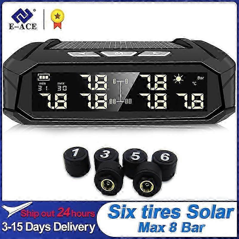 K11 Solar Powercar Detector 6 Svehicle Sensors Tire Pressure Monitoring System Auto Security Detector Pressure