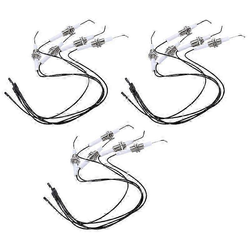 Ignition Part Plug Ceramic Electrode Igniter with Wire 30cm in Round 2.3mm Terminal 15Pcs/Lot