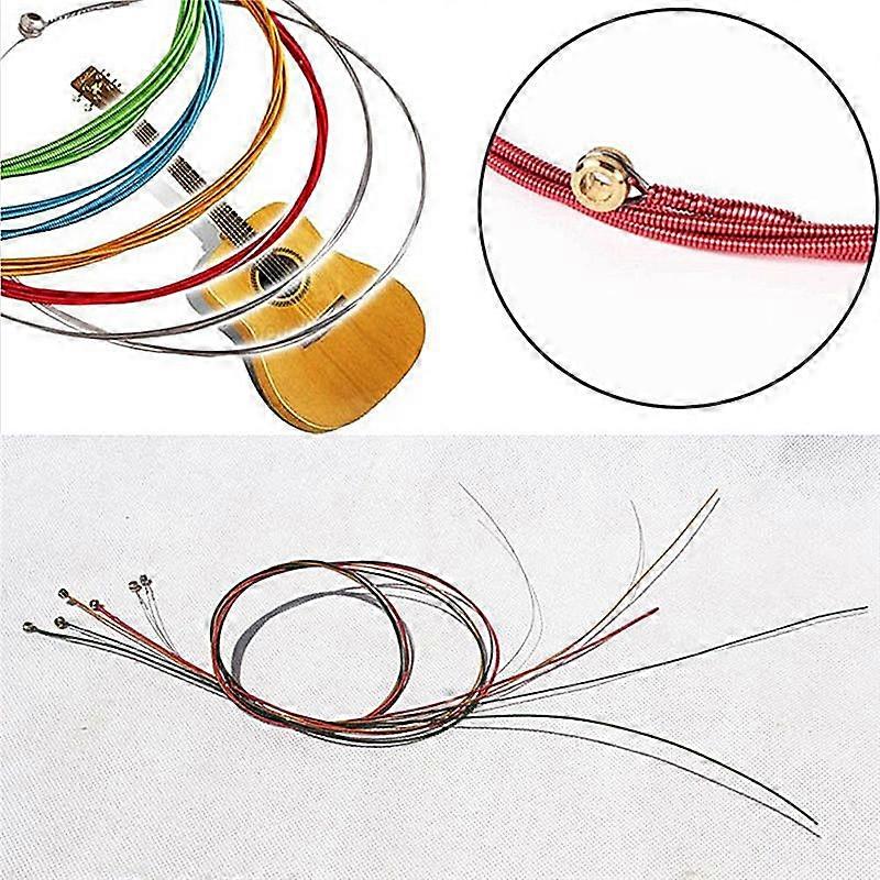 Hot Rainbow Colorful Strings E-A for Acoustic Guitar Folk Classical Guitar 6pcs/1set