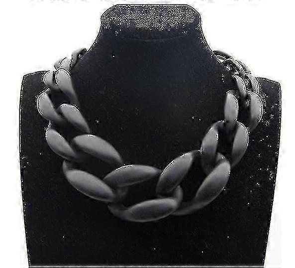 Vintage Resin Lackingone Acrylic Collar Chunky Choker Statement Bib Chain Necklace Pendants
