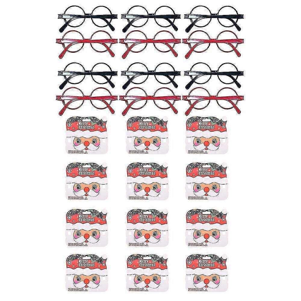 24-pack Lensless Glasses - Square Frame - Wizard Glasses For Cosplay