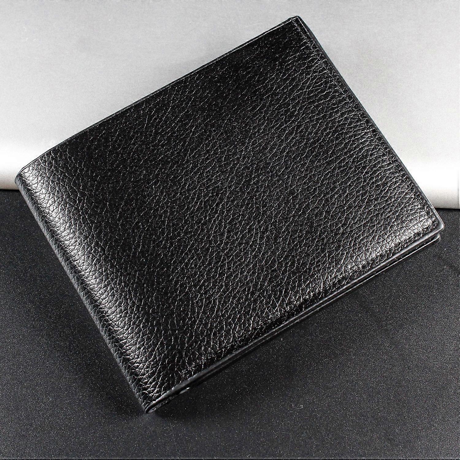 1pc Men's Multifunctional PU Leather Short Wallet Black