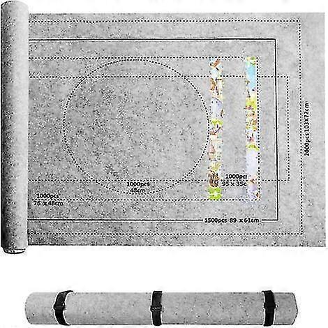 2024 80x118cm Puzzle Mat, Gray Roll-up Felt Blanket compatible Up To 2000 Puzzle Pieces With Portable Storage Ba