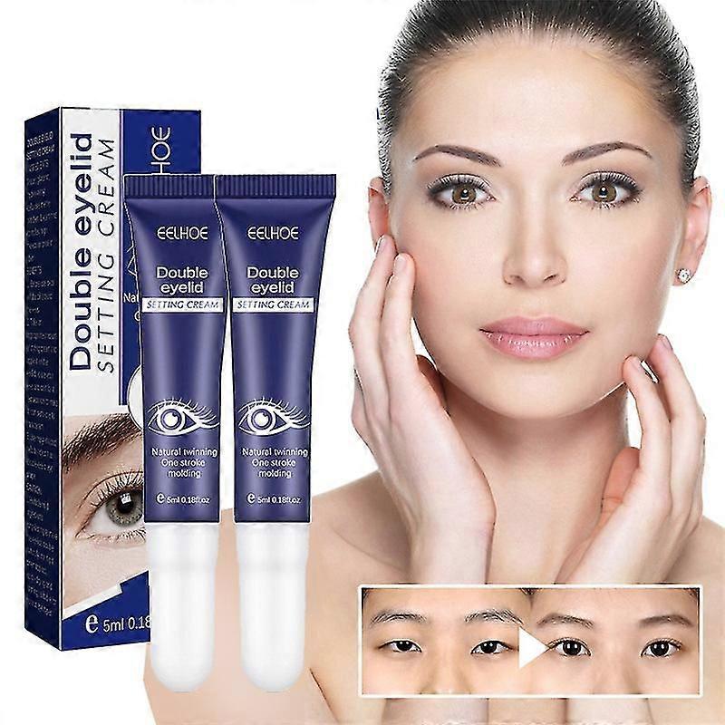 2Pcs Double Eye Lid Lifting Shaping Cream, lang wirkender unsichtbarer spurloser Kleber