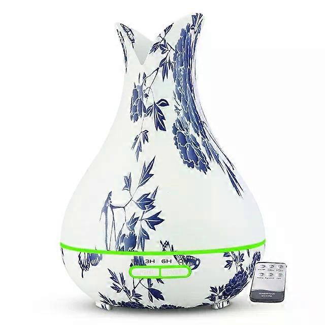 Hompp Aromatic Air Humidifier Blue And White Wood Oil Aromatic Diffuser 7 Color Remote Control For Home Office Humidificador