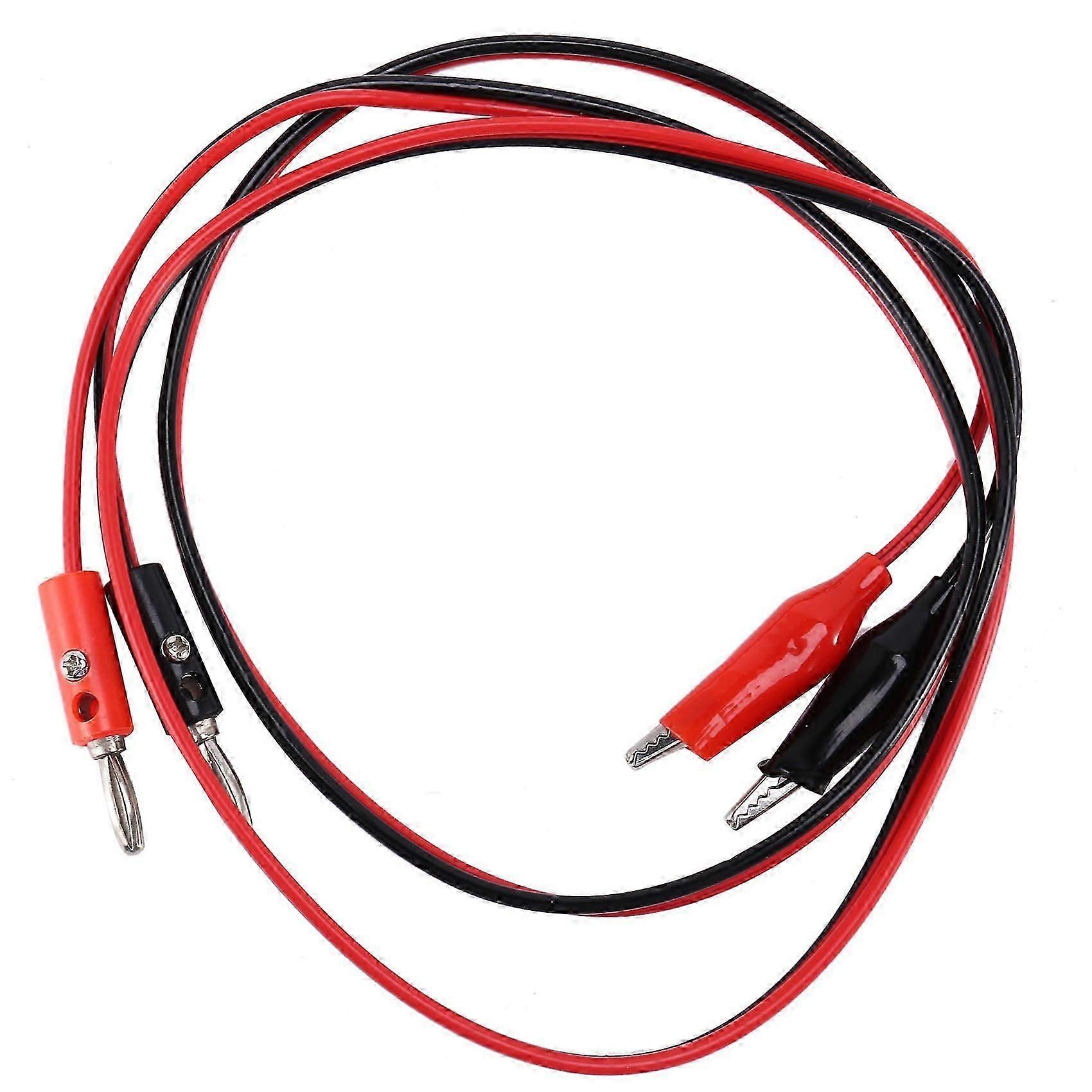 2 Pcs Red Black Banana Plugs to Alligator Clips Probe Test Cable 1M js