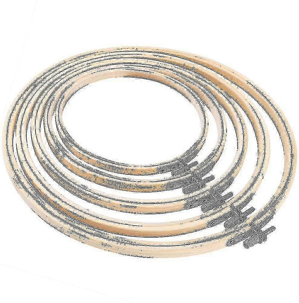 5 Pcs 5 Size Round Embroidery Hoop Bamboo Loop