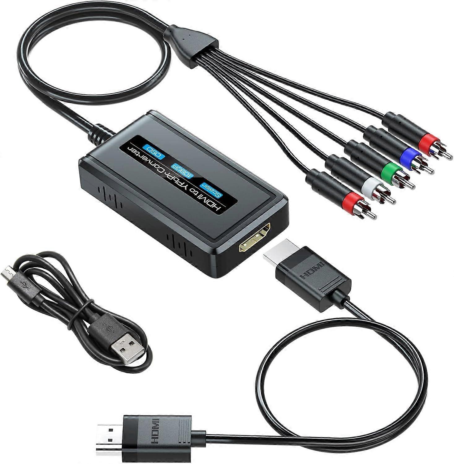 1080P HDMI to Component Converter with Reduce and Enlarge Function, HDMI to YPbPr Converter for DVD/PS3/PS4/TV Stick for Display on Traditional Televi