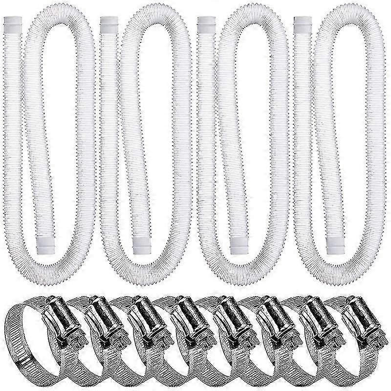4 Pack Swimming Pool Replacement Hoses,1.25In Diameter Pool Filter Replacement Hoses compatible with Above Grou