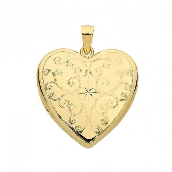 Médaillon coeur en or jaune 9 carats PN1108