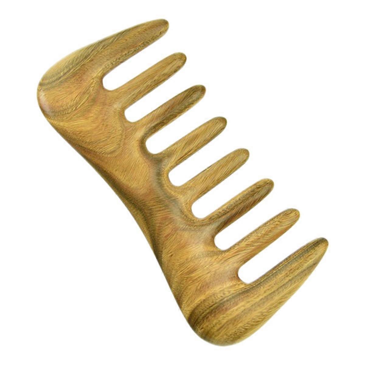 1Pcs Green Wide Tooth Hair Comb - Natural Wood Comb No Static