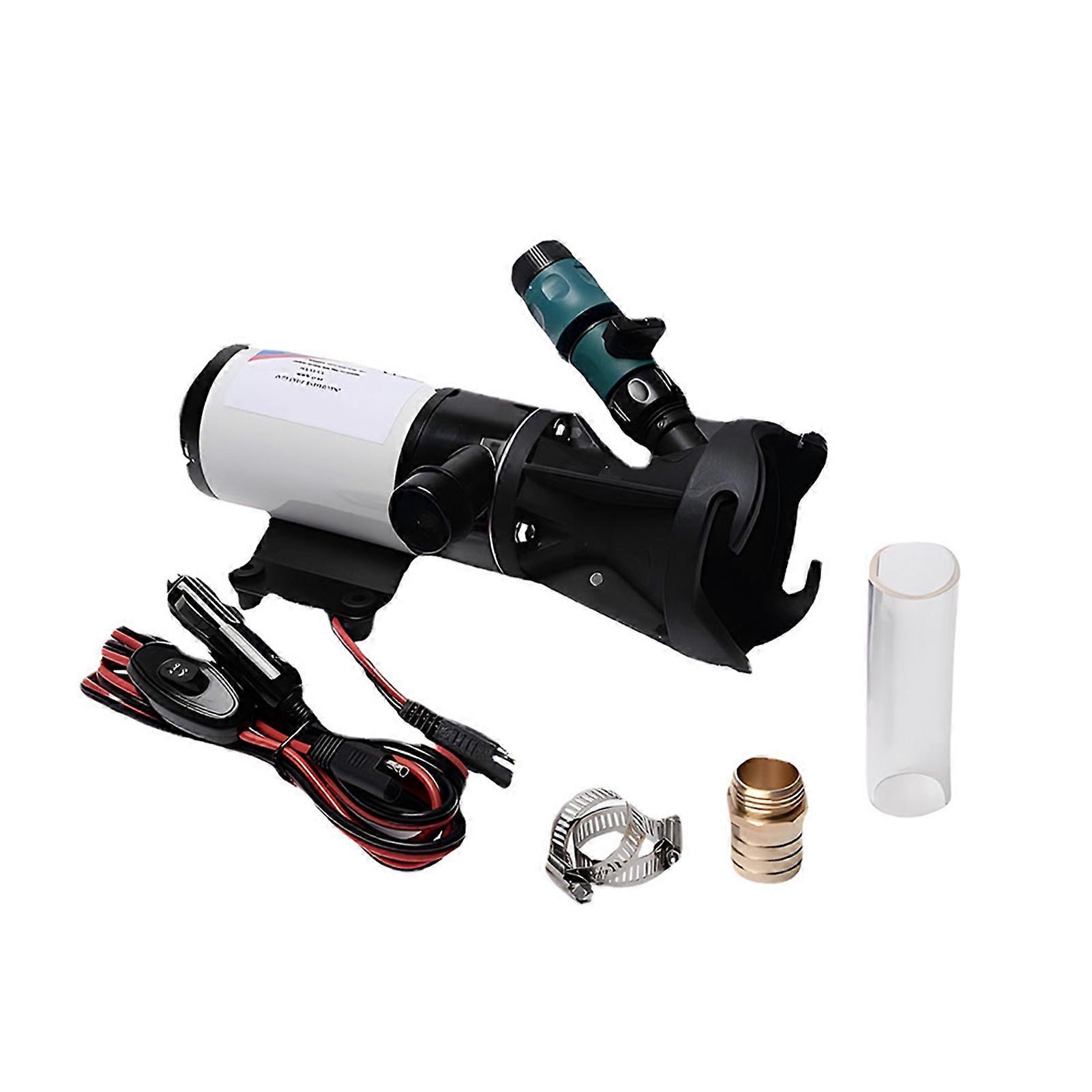 Macerator Pump for RV Self Priming Sewage Pump 3 Inch Water Inlet Double Four Leaf Blade 45L DC Electric Sewage Pump for RV Motorhome Waste Macerator
