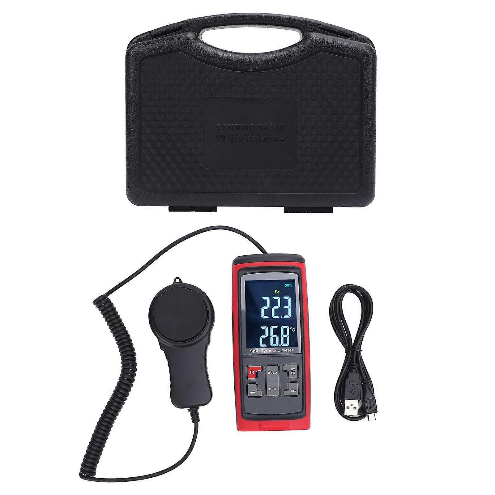 Digital Illuminance Meter High Accuracy Light Brightness Detector Handheld Luminous Flux Tester for Home School Office