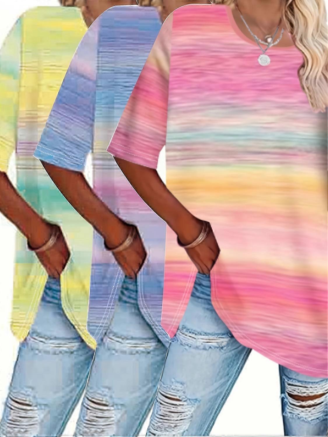 Set med 3 Plus-Size Kvinnor Toppar