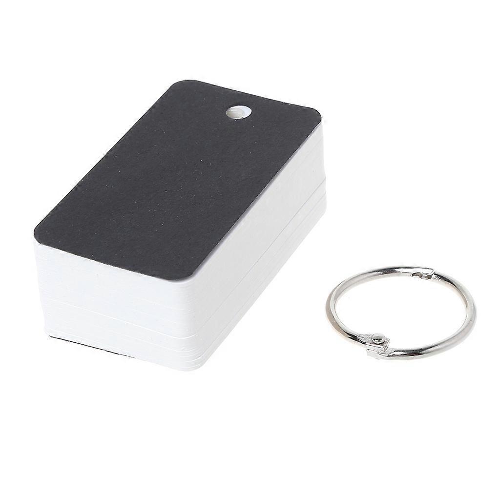 Einfache DIY Index Karton Abdeckung Blank Papier Karte Memo Pad Lesezeichen Binder Ringe Schwarz