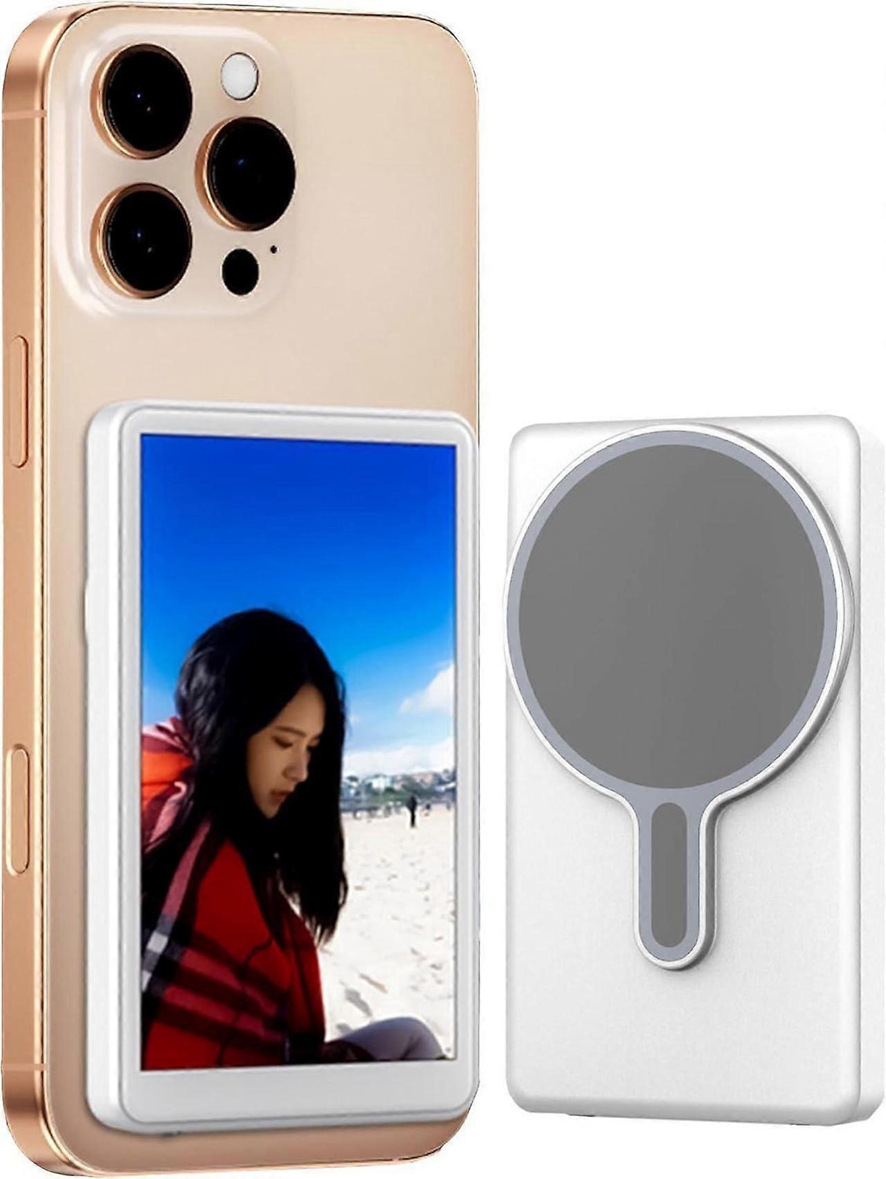 Phone Vlog Selfie Monitor Screen, Magnetic Mount for MagSafe, Rear Camera for Selfie Vlog Live Stream, iPhone & Android Compatible, Wireless Connectio