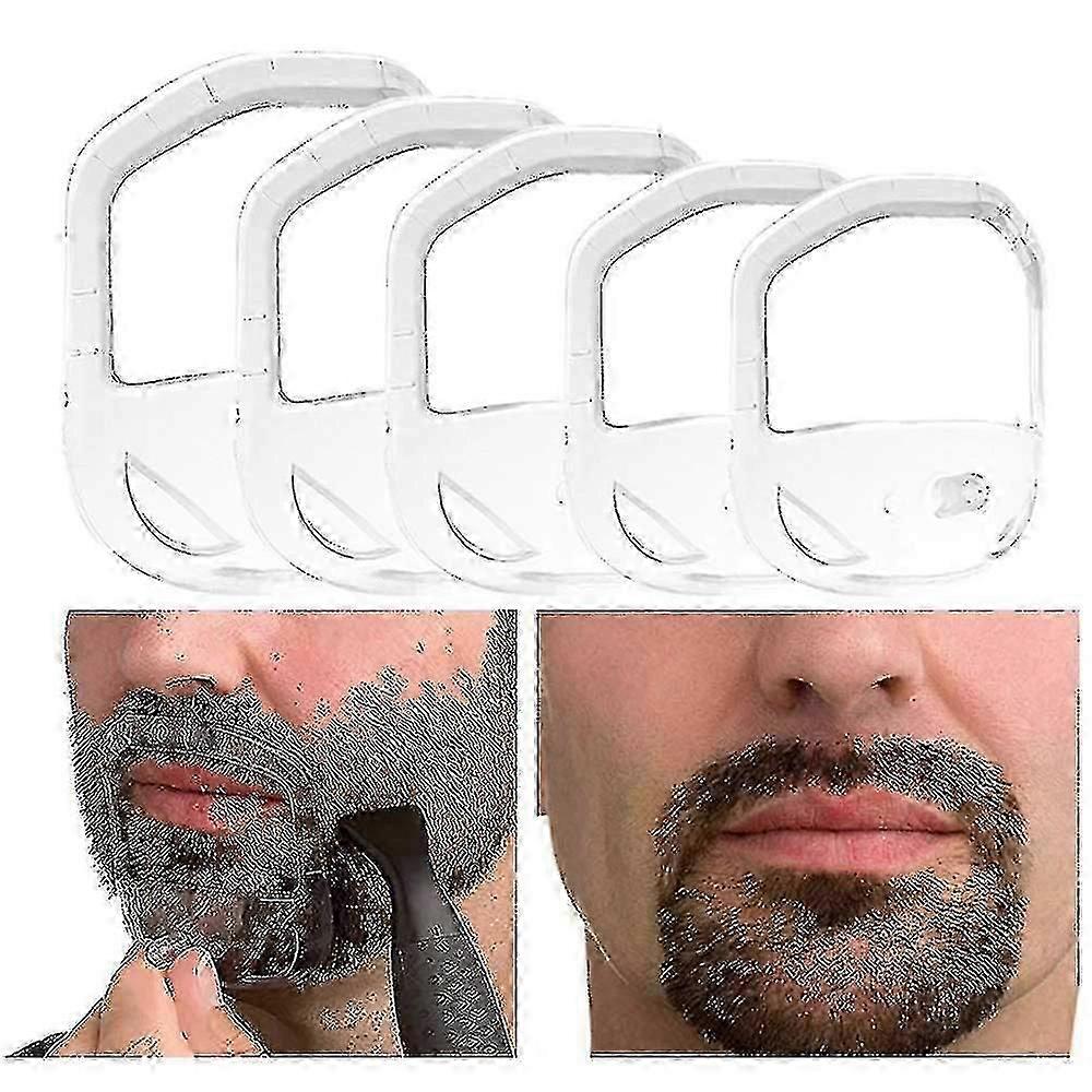 Baard Shaper Goatee Snor Grooming Tool Gezicht Haar Styling Sjabloon Voor Man 5 Stuks/set, Salon Musta