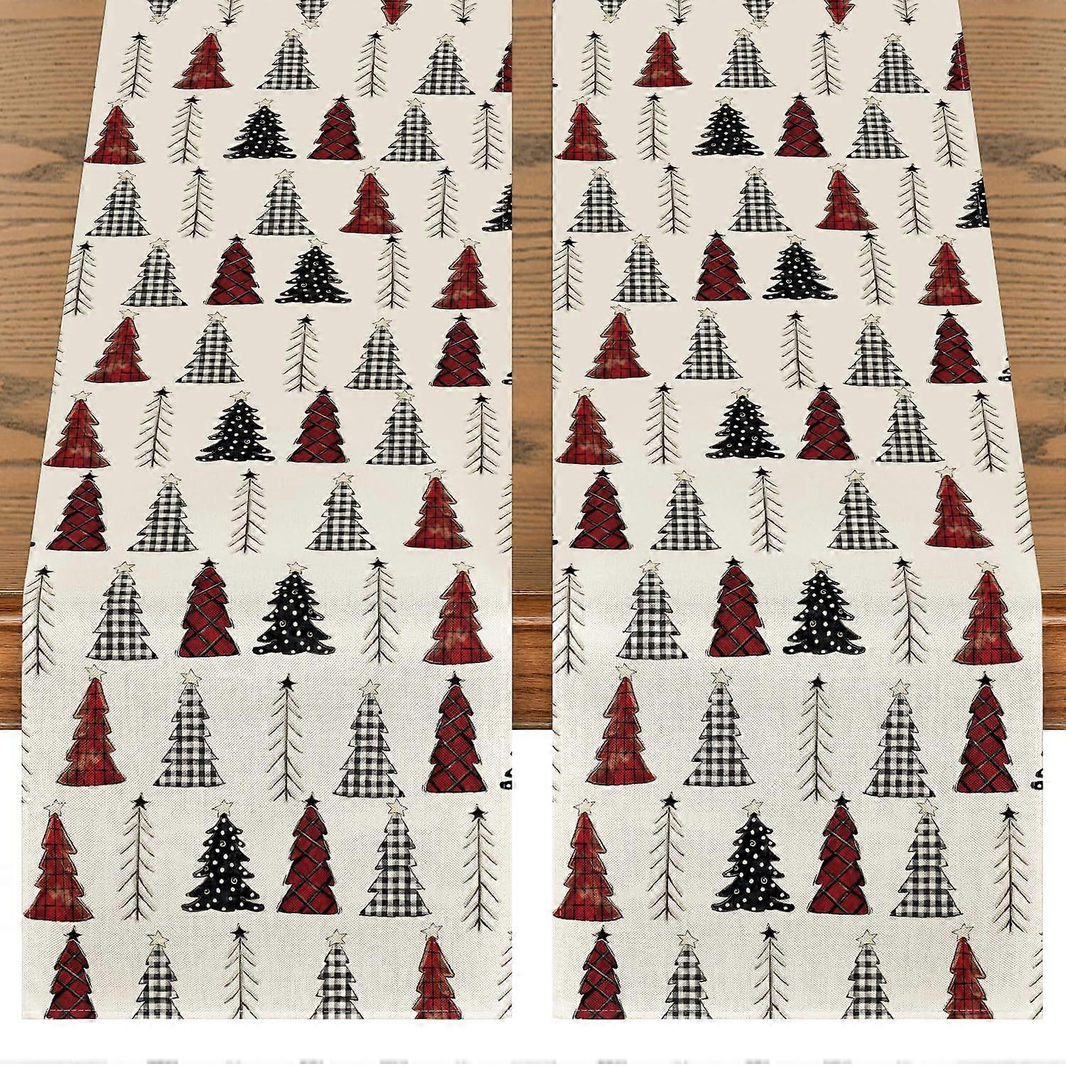 2 PCS Christmas Table Runner for Home Party Decor 13x72 Inch